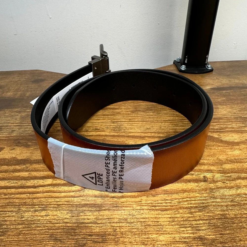 NEW American Eagle Mens Reversible Buffalo Leather Belt Black Brown Size 32